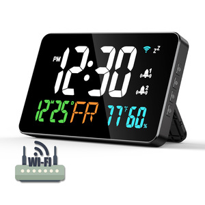 Reloj Atómico de Plástico con Sincronización Automática de Hora 2868 WiFi, Pantalla LED con Temperatura y Humedad, Espejo, Compatible con Tuya Smart Home - Product Image 1