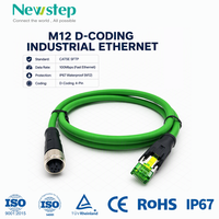 Câble Ethernet industriel Profinet M12 à code D, 4 broches vers RJ45 Cat5e, étanche IP67, blindé, vert PUR, pour capteur