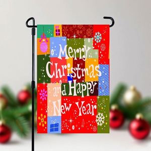 Banderas de Jardín Navideñas Personalizadas, Impresión Digital de Alta Definición a Doble Cara, Poliéster Impermeable, Asta de Fibra de Vidrio, Vibrantes - Product Image 1