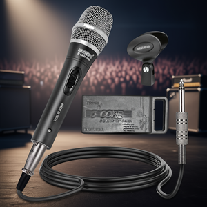 Micrófono Vocal Dinámico Profesional de 5 Núcleos, Salida XLR, Conector de 6.35mm, Cardioide Unidireccional, Cuerpo Metálico - Product Image 2