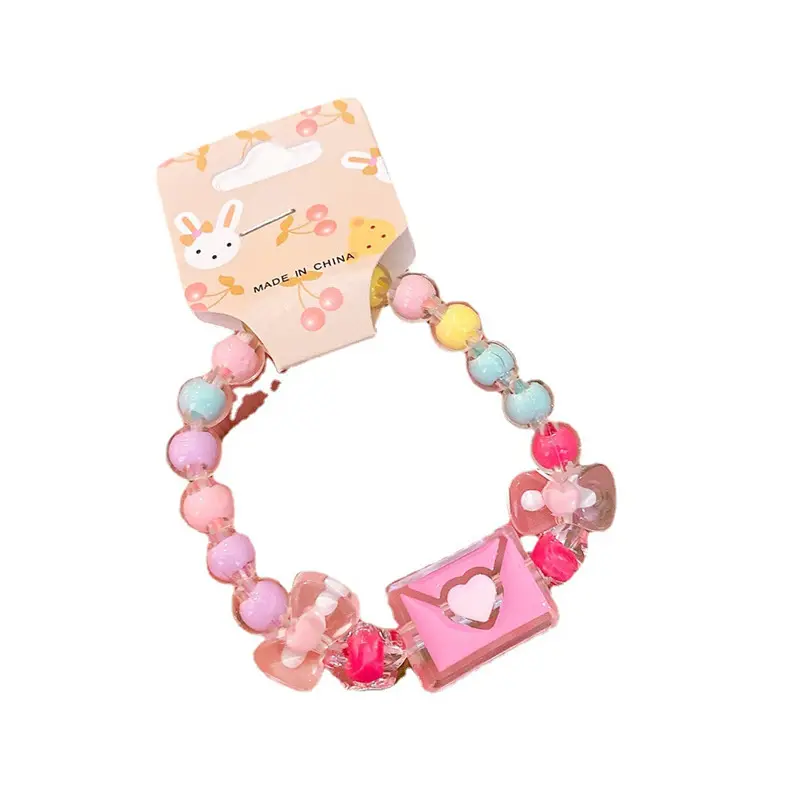 Bracelet enfant design dessin animé doux bracelet étudiant perle de résine bracelets mignons pour les filles