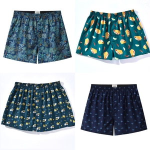 Nieuwe Heren Home Broek Geweven Print Fashion Broek Losse Ademende Grote Maat Heren Boxershort - Product Image 6