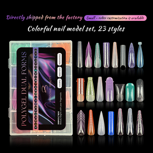 Formas de uñas de estilo francés doble con etiqueta privada personalizada, sistema de uñas de Gel de construcción rápida con almohadilla de silicona, molde de Material plástico - Product Image 6