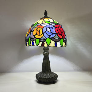 Lámpara <span class=keywords><strong>de</strong></span> Mesa HFBH <span class=keywords><strong>de</strong></span> 8 Pulgadas Estilo Tulipán <span class=keywords><strong>de</strong></span> Vidrio Teñido Europeo - Product Image 4