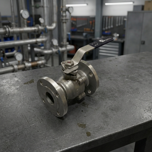 Válvula de Bola con Brida CF8M WCB Clase 150, Válvula de Aislamiento para Tuberías de Procesos Químicos con Palanca Manual - Product Image 2