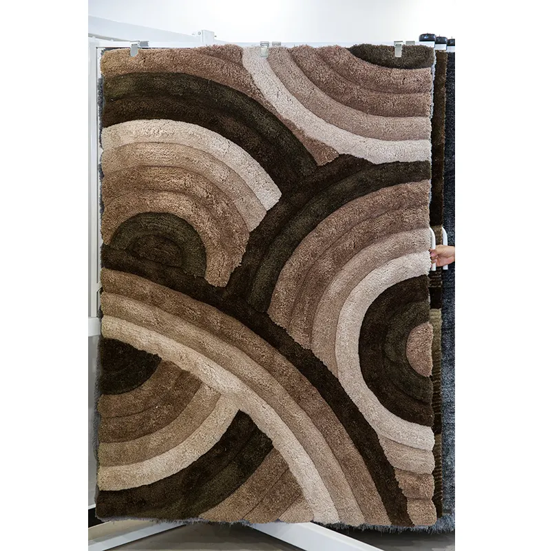 Nordic 3d Silk Shag Teppiche Home Dekorativer Teppich für Hotel