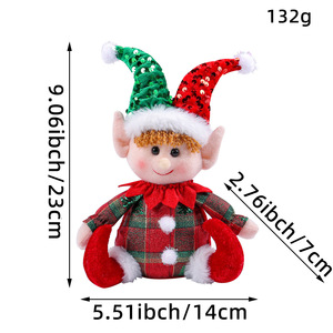 Muñecos de Papá Noel y Rudolph Hechos a Mano para Árbol de Navidad, con Gorro de Lentejuelas Tejido, para Exhibición en Ventanas, Venta al por Mayor, Figuras de Duendes Navideños - Product Image 6