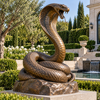 Statue de serpent en bronze, décoration publique, grande sculpture animale en bronze coulé