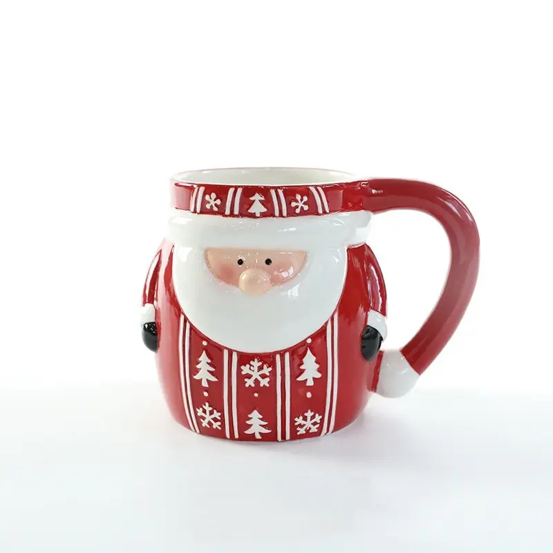 Рождественское украшение, бутылка шампанского и чашка, Подарочные креативные кофейные кружки с красным Санта-Клаусом