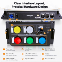 Controlador de Iluminación PKnight CM003 DMX512 Art-Net SACN de 5 Botones, 10 Escenas Programables, Pantalla LED, Funciona con Batería, Autónomo