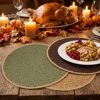 Nouveau Set de Table Tressé Uni Style Chinois Simple, Tapis Créatif Antidérapant et Isolant Thermique pour la Maison et les Restaurants Occidentaux