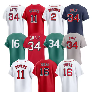 Camisetas de Béisbol Americanas Rojas de Primera Calidad con Bordado de los Jugadores David Ortiz (34), Jarren <span class=keywords><strong>Duran</strong></span> (16) y Rafael Devers (11) para Hombre, Marca Teamcheap - Product Image 1