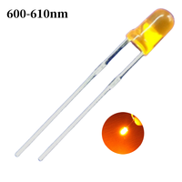 Diode LED F3 orange teinté diffusé 600nm 300mcd tête ronde à immersion broche courte 3mm