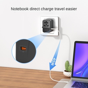 45W chung người Anh tiêu chuẩn Châu Âu chuyển đổi đa quốc gia ở nước ngoài Adapter cho nam hàn quốc máy tính xách tay sử dụng với chức năng PD - Product Image 6
