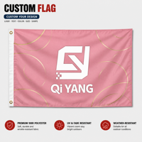 Banderoles promotionnelles imprimées numériquement, double face, sublimation, tricotées en polyester, avec mât en fibre de verre, drapeau personnalisé 3x5in Qiyang