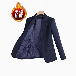 Women's Navy Blue <b>Blazer</b> Suit Long Sleeve Polyester Hotel Uniform <b>Set</b> Fall 2024 Professional Elegant Workwear - Product Image 5