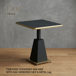 Mesa de Centro Moderna Cuadrada con Chapa de Roble Teñido y Patas de Metal para Sala de Estar, Muebles para el Hogar - Product Image 2