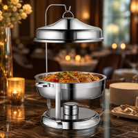 Réchaud commercial en acier inoxydable à motif diamant, chauffe-plat à alcool pour hôtels et restaurants