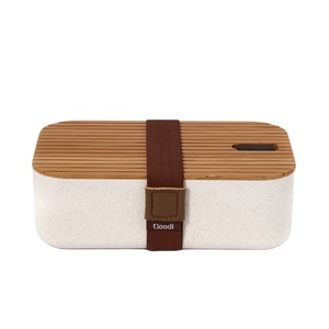Food Grade Light Wooden style Sushi Packaging Box BPA free durable PP bento lunch box food storage boxes