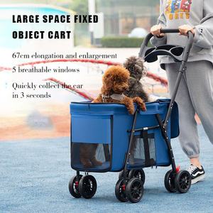 फोल्डेबल पोर्टेबल डिटेचटेबल थोक 4 पहियों को प्रबलित सार्वभौमिक यात्रा कुत्ते शो ट्रॉली - Product Image 5