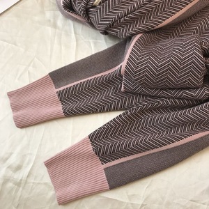 Ensemble jogging 2 pièces pour femmes, tendance 2026, cardigan en tricot côtelé à rayures latérales, fermeture éclair, automne - Product Image 6