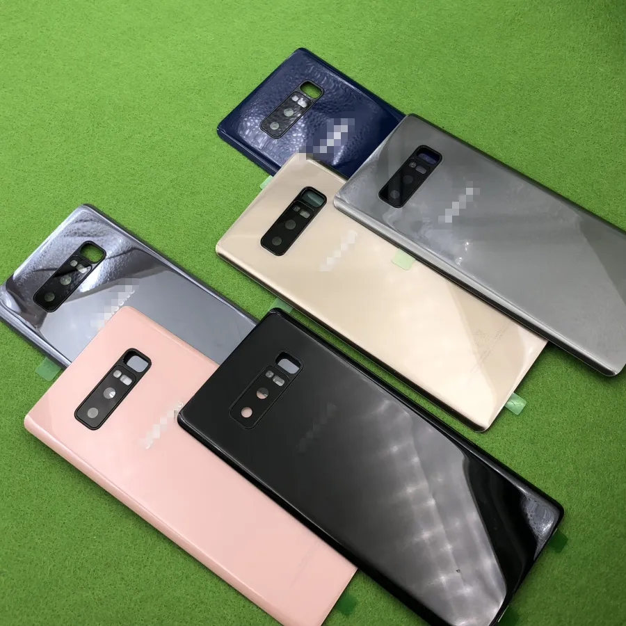 Для Samsung Galaxy Note 8 N950 SM-N950F Note 9 N960 N960F Задняя стеклянная крышка батарейного отсека Корпус задняя камера стеклянная крышка