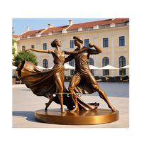 Statue promotionnelle de danseuse de ballet pour décor carré Sculpture de danse personnalisée Statue féminine dansante grandeur nature en bronze