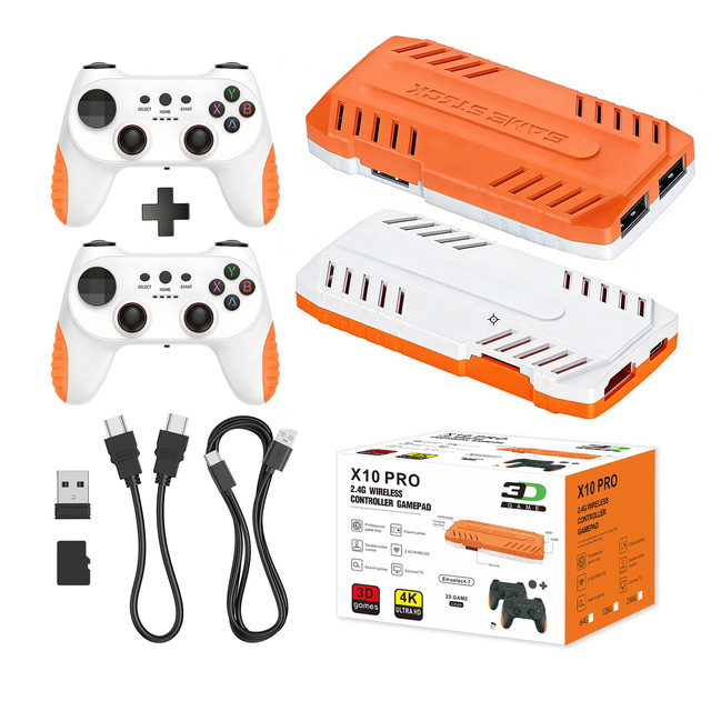 X10 Pro 2.4G Wireless Retro Game Console HD TV Arcade Game Console with Dual Controllers for Home Party Holiday Gift