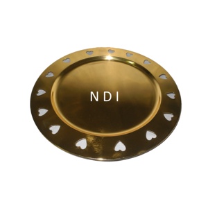 Assiette de présentation décorative artisanale de haute qualité pour le dîner de mariage ou la décoration de fête d'occasion spéciale, assiette de service pour le dîner - Product Image 1