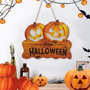 Lámpara de Calabaza Doble para Halloween, Luces LED Colgantes de Pared, Color Cálido, Decoración Festiva para Hogar, Oficina, Hotel, Restaurante - Product Image 1