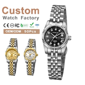 50 piezas de relojes mecánicos automáticos de acero inoxidable de lujo de 26 mm con logotipo personalizado para mujer, elegantes relojes Miyota 6T15 para damas - Product Image 1