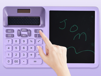 Tablette d'écriture promotionnelle 12 chiffres avec calculatrice, 2-en-1 pour prise de notes et calculs, bloc-notes avec stylet pour l'école et les cadeaux d'affaires