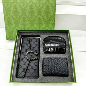 FD18696679 <span class=keywords><strong>Portafoglio</strong></span> Lungo da <span class=keywords><strong>Donna</strong></span> in Pelle PU <span class=keywords><strong>con</strong></span> Chiusura a <span class=keywords><strong>Cerniera</strong></span>, Fodera in Vera Pelle, Set di Tre Pezzi, Regalo Portatile - Product Image 1