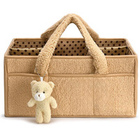 Confortable rose Portable pépinière organisateur Teddy polaire bébé couches Caddy panier boîte de rangement