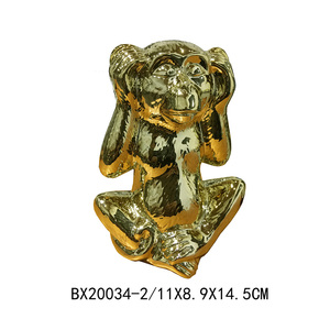 Decorazione per la casa all'ingrosso decorazione in resina decorativa scimmia d'oro non sentire il male parlare No male vedere nessun male <span class=keywords><strong>3</strong></span> saggio scimmia statua - Product Image 4
