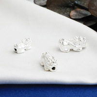 Perles d'espacement Pixiu en argent sterling pur S999 pour la fabrication de bracelets, composants de bijoux