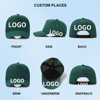 Gorra de Béisbol Impermeable con Logotipo de PVC de Goma Personalizado, 5 Paneles, Transpirable, con Cuerda, Gorras de Golf para Hombre, Gorras Deportivas con Perforaciones Láser