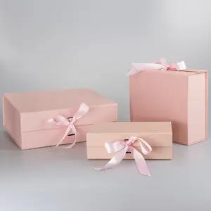 Wholesale One-stop Service Pink Foldable Gift Package Box For Wedding Gift