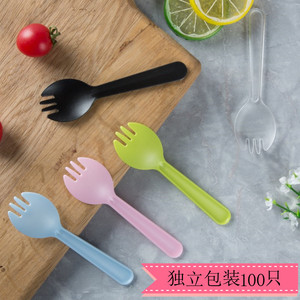Disposable Plastic Spork White Solid Color Party Cutlery For Adults - Product Image 5