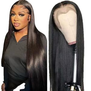 <span class=keywords><strong>Perruque</strong></span> Lace Front <span class=keywords><strong>Lisse</strong></span> Naturelle à Cuticules Alignées, Cheveux Synthétiques Soyeux de <span class=keywords><strong>26</strong></span> <span class=keywords><strong>Pouces</strong></span>, Dentelle Transparente, Résistante à la Chaleur - Product Image 5