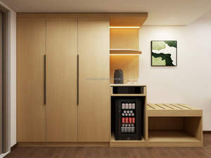 Juego de Muebles de Dormitorio Económico y Moderno para Hotel de 3 Estrellas, Cama King Size de Madera con Mesitas de Noche, Armario y Minibar para Habitación Completa - Product Image 4