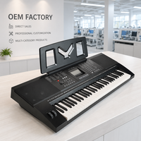 YM-758 61-Key Digital Keyboard Multifunctional Intelligent Teaching Playing Instrument for Adults Kids Plastic Material