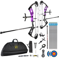 Paket Busur dan Anak Panah Topoint Archery T1 Target Compound Bow untuk Busur Panahan Kompetisi, Riser Busur Berburu dengan Pemesinan CNC