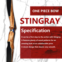 Stingray Traditional for One Piece Bow Set Arc classique en bois avec carbone pour le tir à l'arc et la chasse
