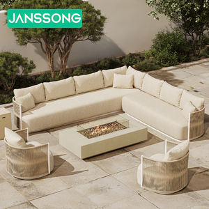 Mobilier d'extérieur haut de gamme ensemble de canapés d'extérieur en <span class=keywords><strong>rotin</strong></span> pour <span class=keywords><strong>coin</strong></span> patio ensemble de canapés de jardin avec foyer 7 places meubles de villa avec foyer - Product Image 2