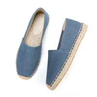 Espadrilles en jean classiques tendance à enfiler, antidérapantes et respirantes, design plat pour printemps, été, automne – Grande Vente