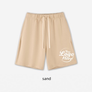 กางเกงขาสั้นผู้ชายผ้าฝ้ายหนาพิเศษ 380 กรัม สไตล์ลำลอง มีเชือกผูก เอวตรง ตัดเย็บตามสั่ง - Product Image 5