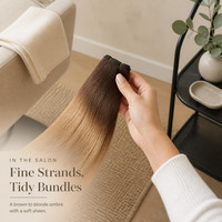 Extensions de cheveux humains lisses ombrées brun chaud avec pointes blond clair pour la formation en académie de beauté