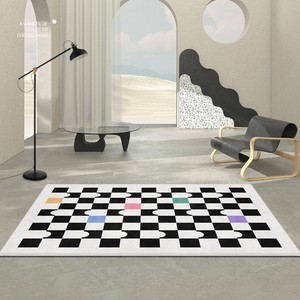 Hot Sale Classic Checkerboard <strong>Rug</strong> <strong>Black</strong> White Nordic Plaid Carpet Extra Large Mat Flat Weave Polyester Living Bedroom Area <strong>Rugs</strong> - Product Image 4
