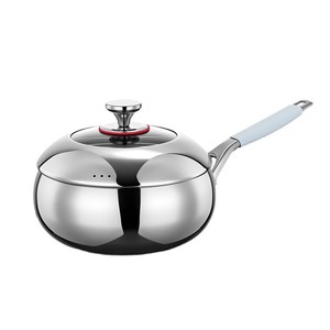 Wok en acier inoxydable 316 Kengqiang, grand pot à fond bombé avec couvercle, compatible induction et gaz, poêle à frire sans revêtement, usage domestique - Product Image 1